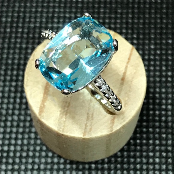 Jewelry - NWOT 925 Sterling Silver Big Square Cut CZ